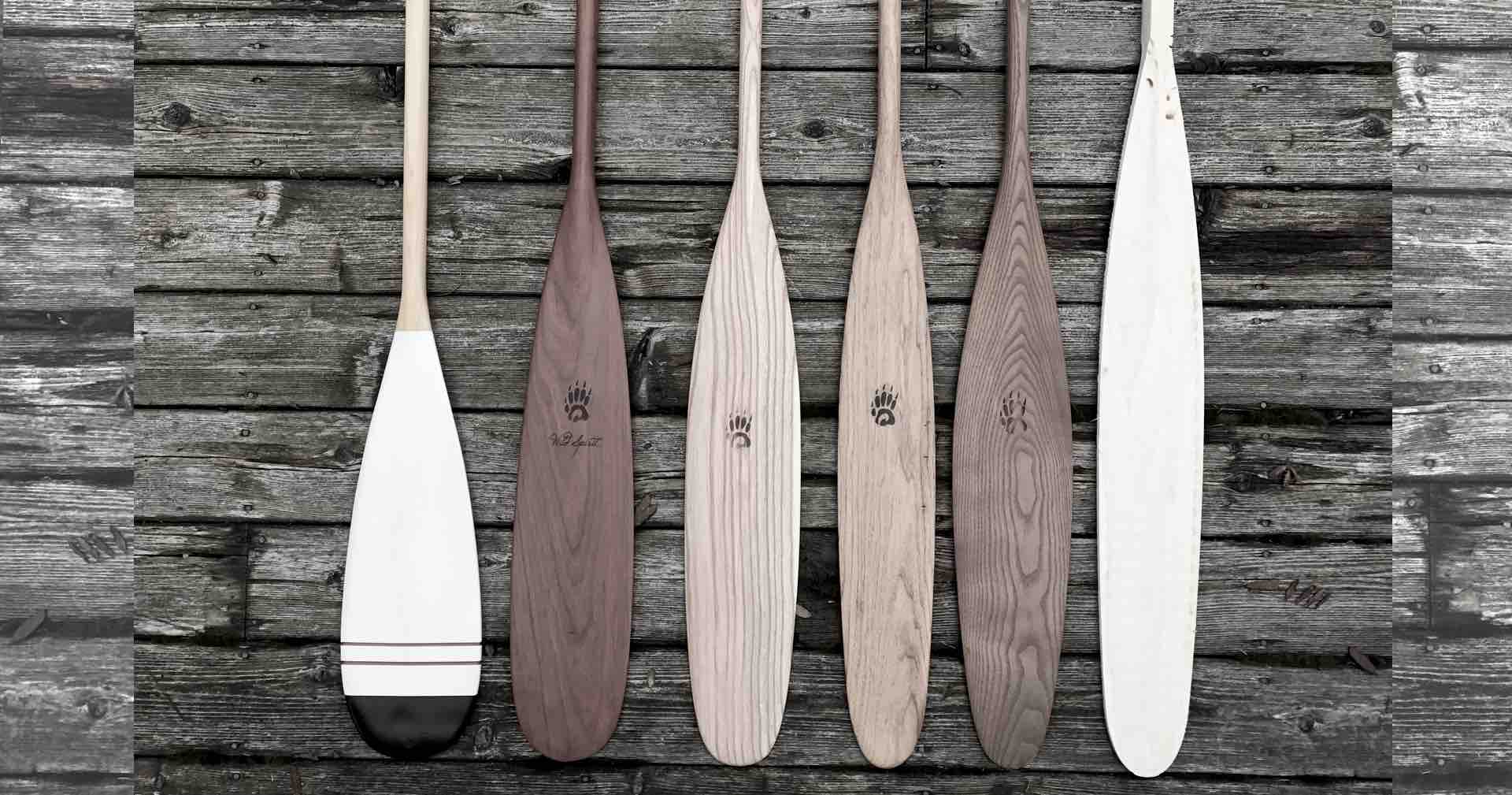 The full collection of all canoe paddle styles made by Badger Paddles