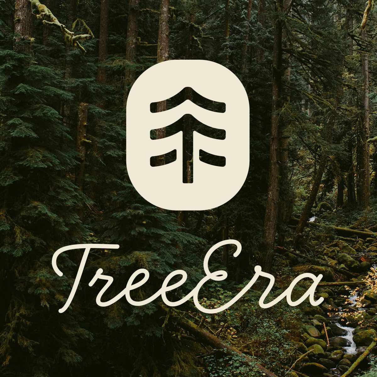 TreeEra full logo on a forest background