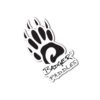 Badger Paddles paw logo and text logo black and white
