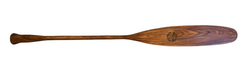 The Happy Camper canoe paddle in walnut on a white background.