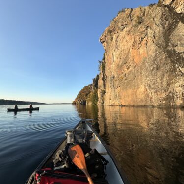 Hap's View from the canoe while testing The Explorer canoe paddle